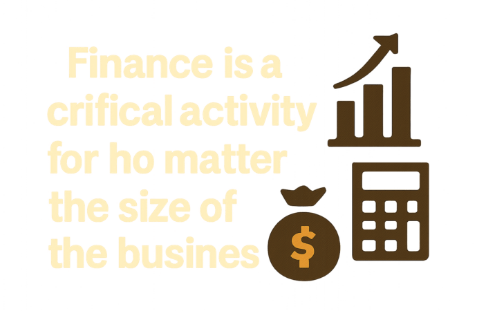 no matter the size of the business finance is a critical activity for