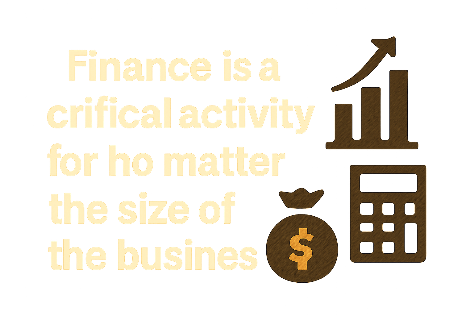 no matter the size of the business finance is a critical activity for
